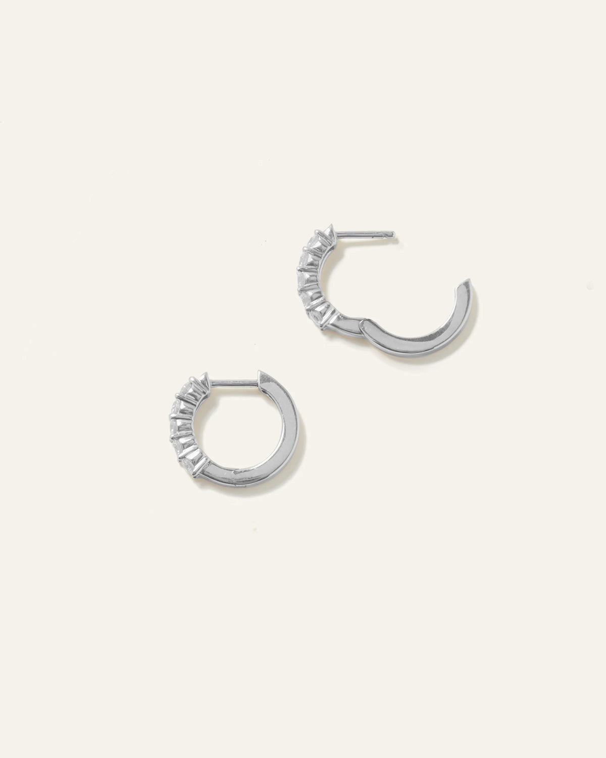 14K Gold Diamond Classic Huggie Hoops - One Size / Yellow Gold