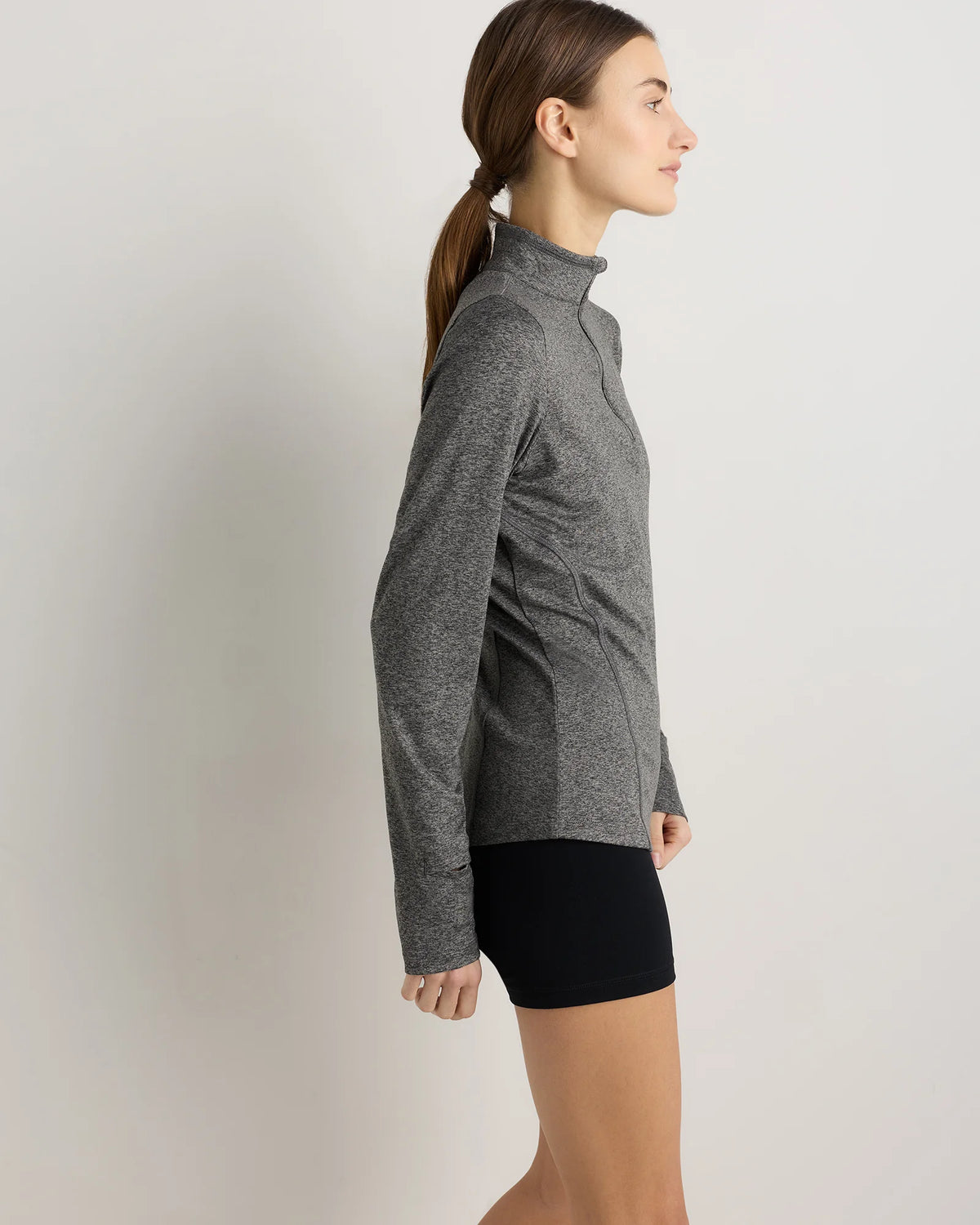 Flowknit Quarter-Zip Pullover - XS / Heather Deep Navy