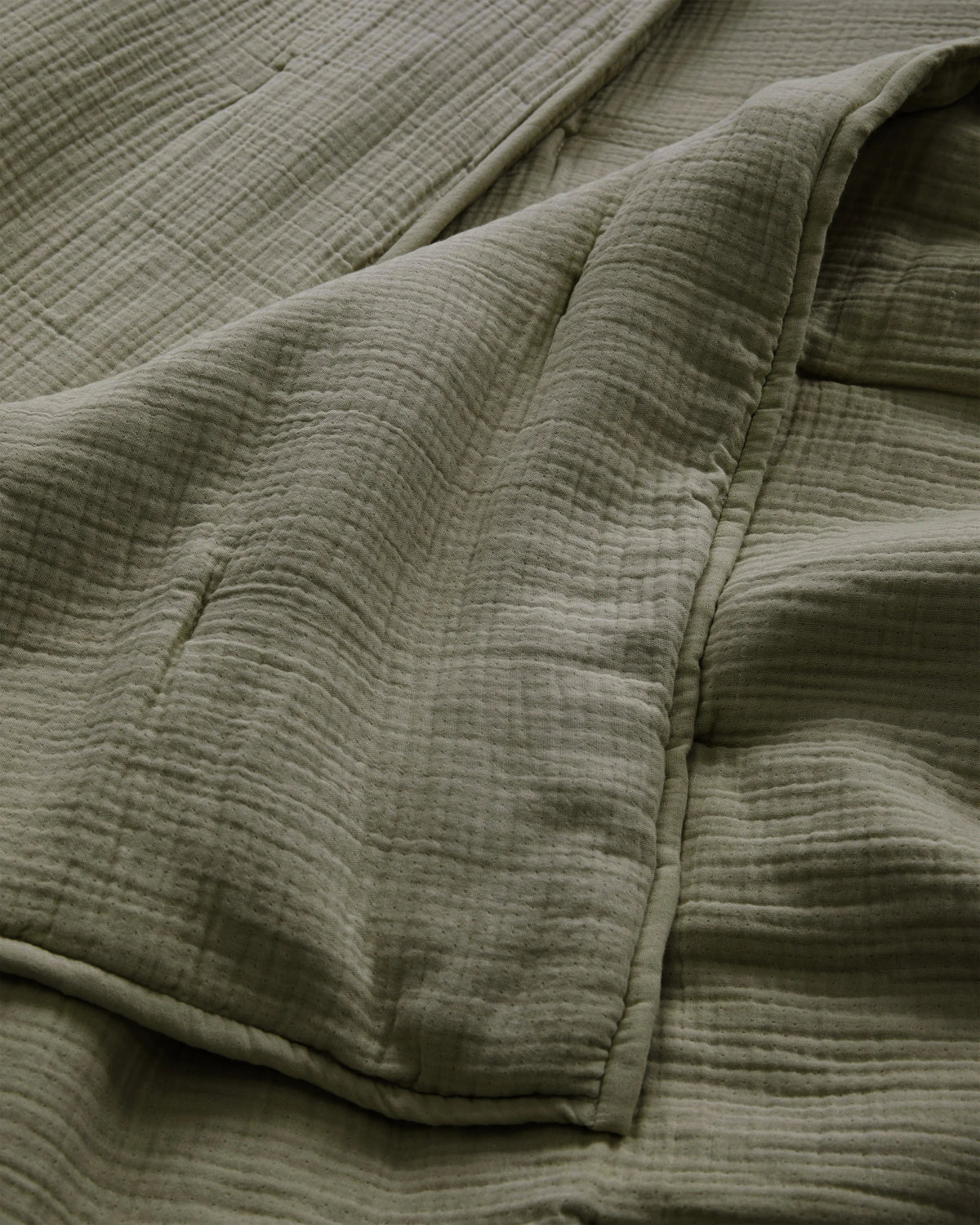 Organic Cotton Gauze Dream Quilt - Twin / Dried Sage