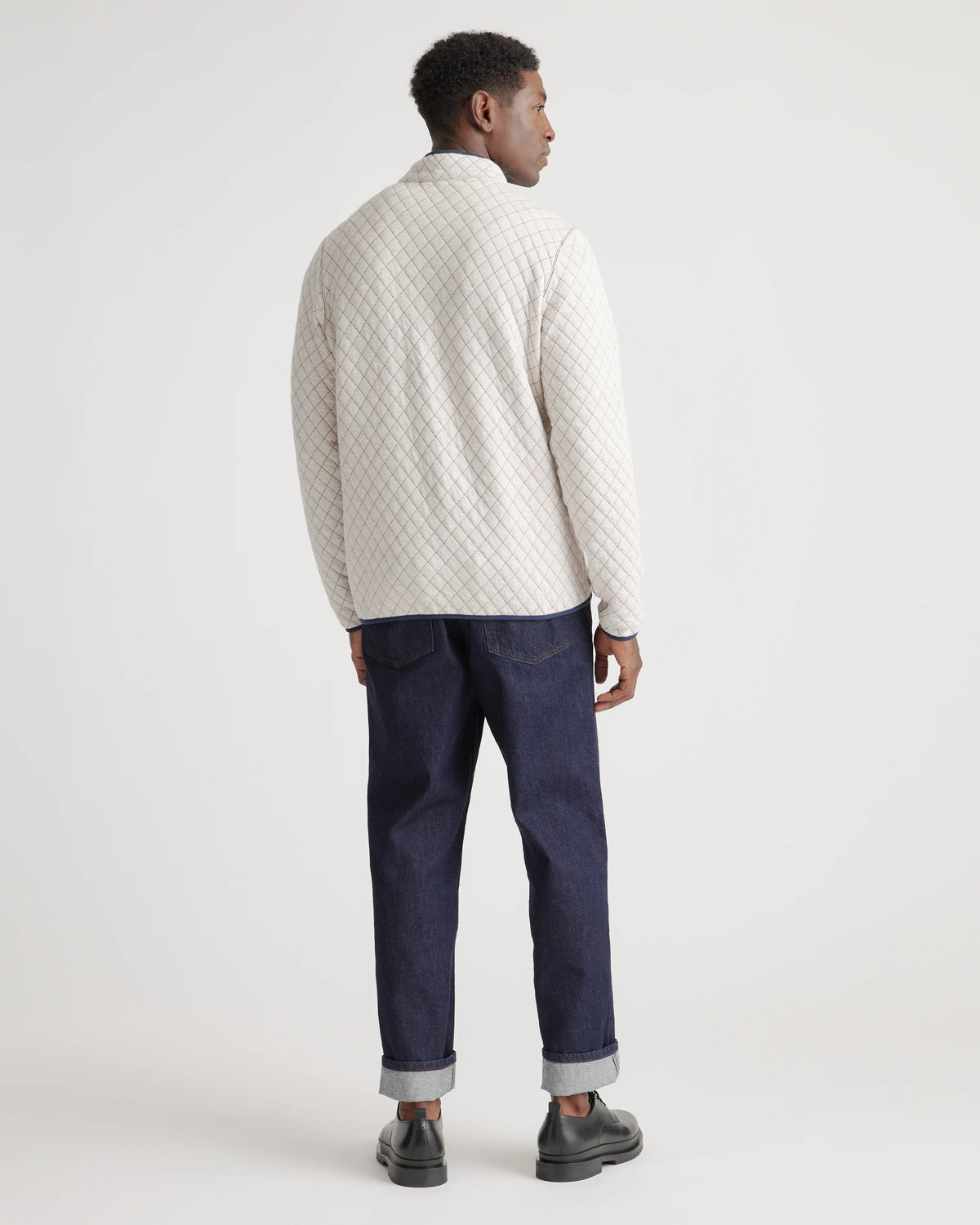 Reversible Quilted Pullover - S / Burgundy/Ivory