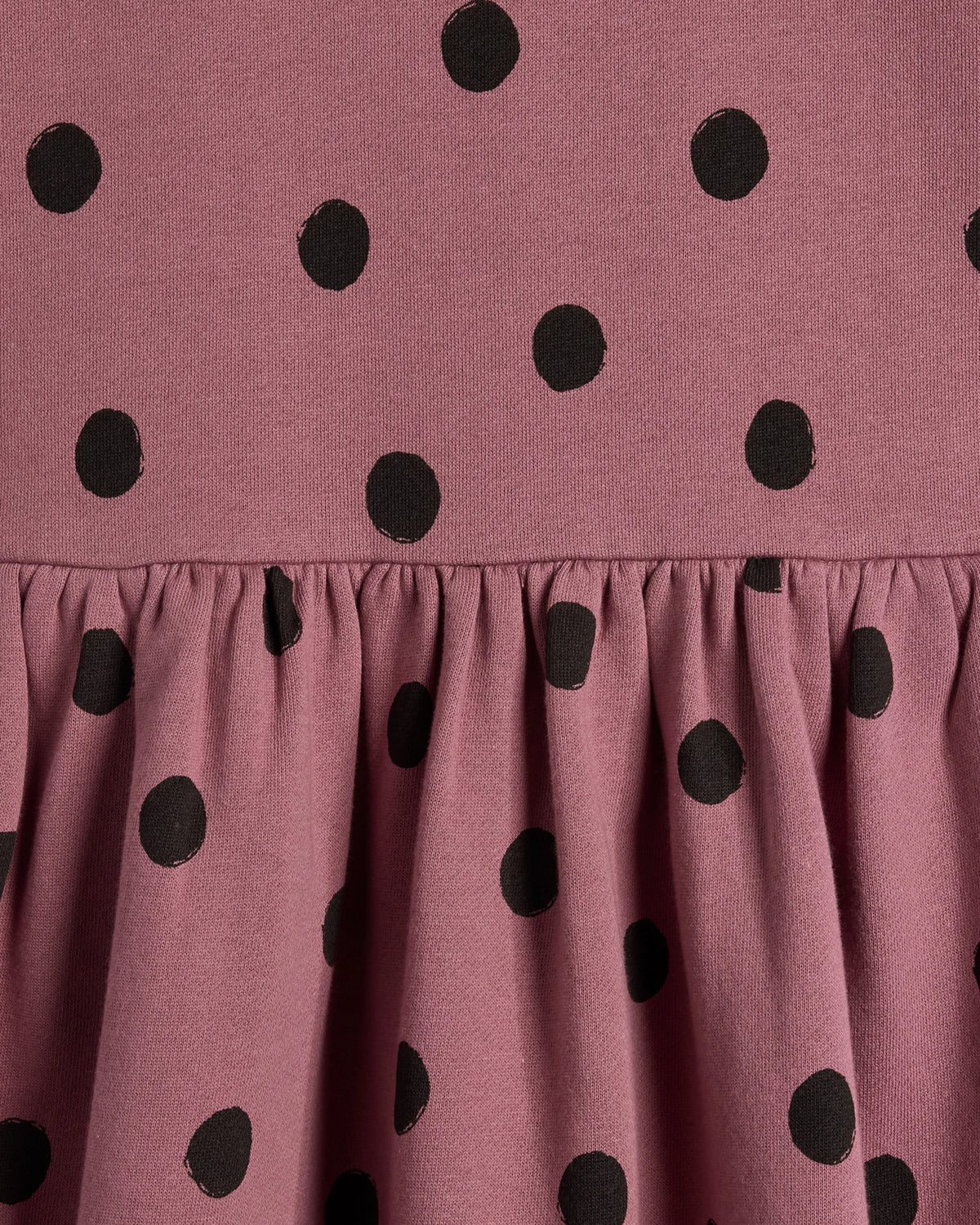 Cozy Fleece Sweatshirt Dress - 6 / Mauve Dots