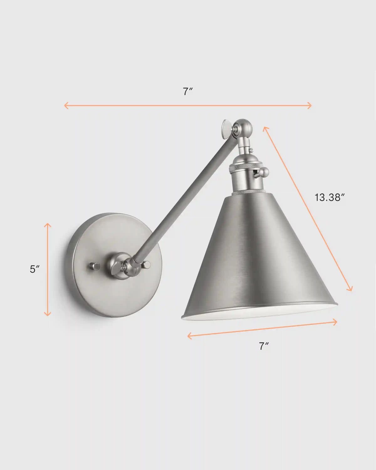 Articulating Single Arm Steel Wall Sconce