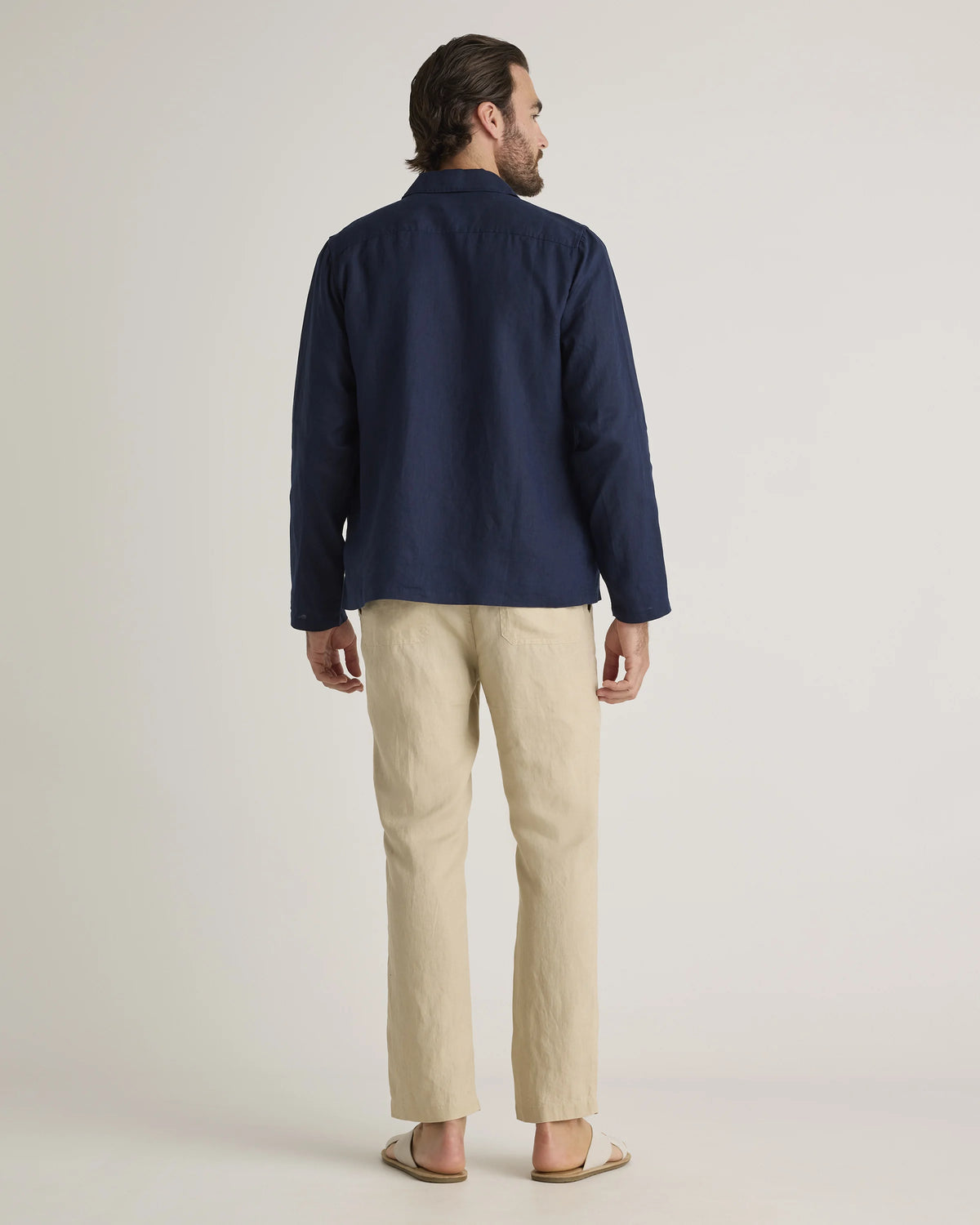 100% European Linen Chore Jacket - S / Flax