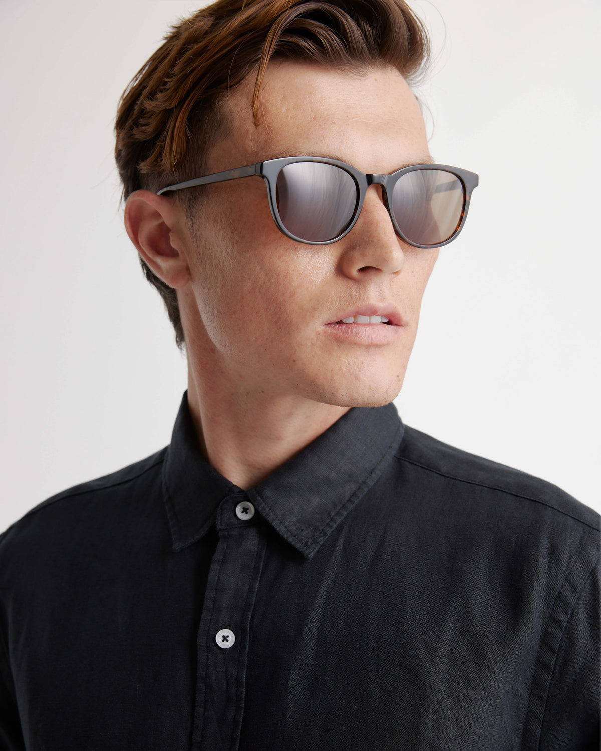 Charlie Polarized Acetate Sunglasses - Standard / Clear with Grey lens