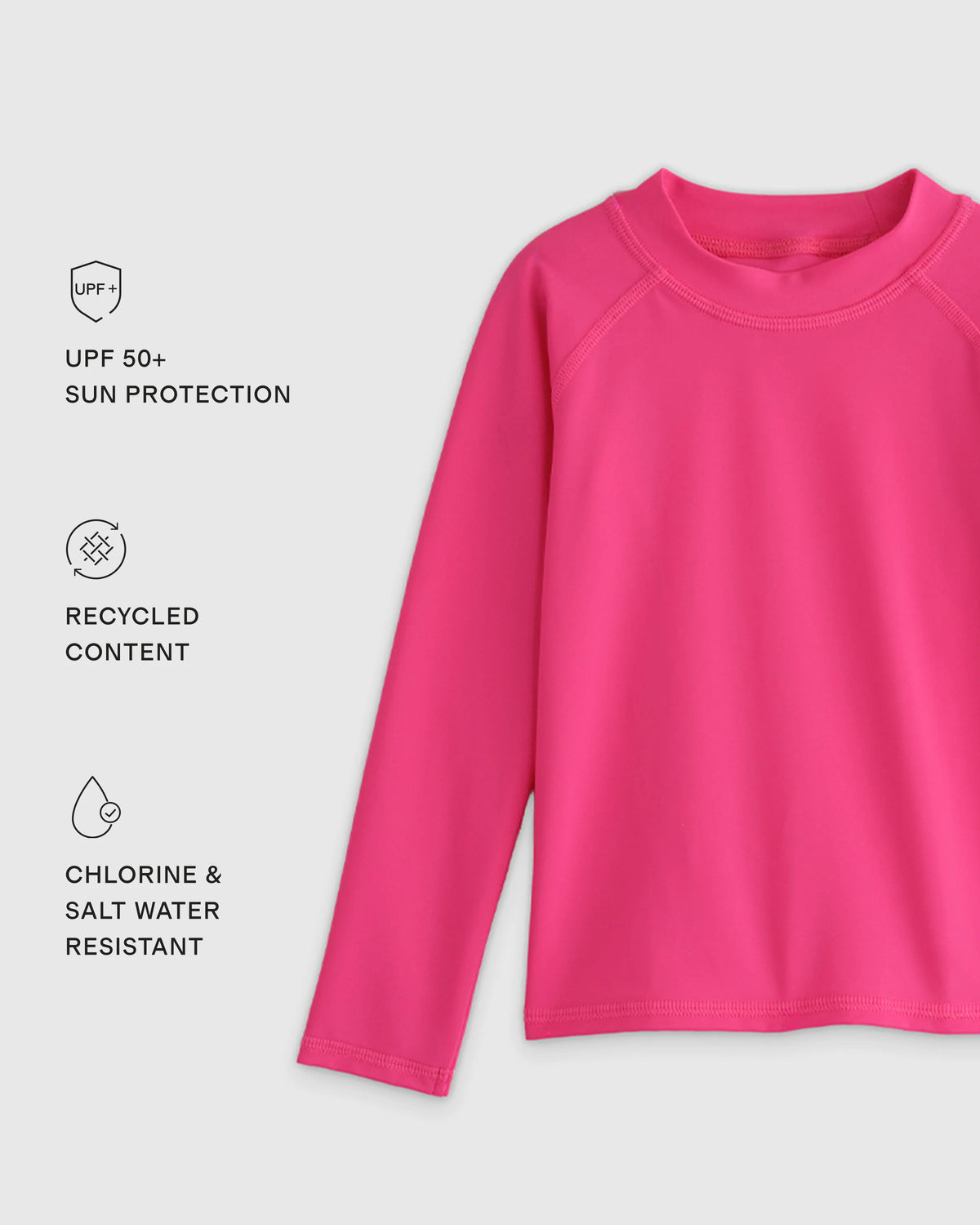 Long Sleeve Raglan Rash Guard - 2T / Island Aqua