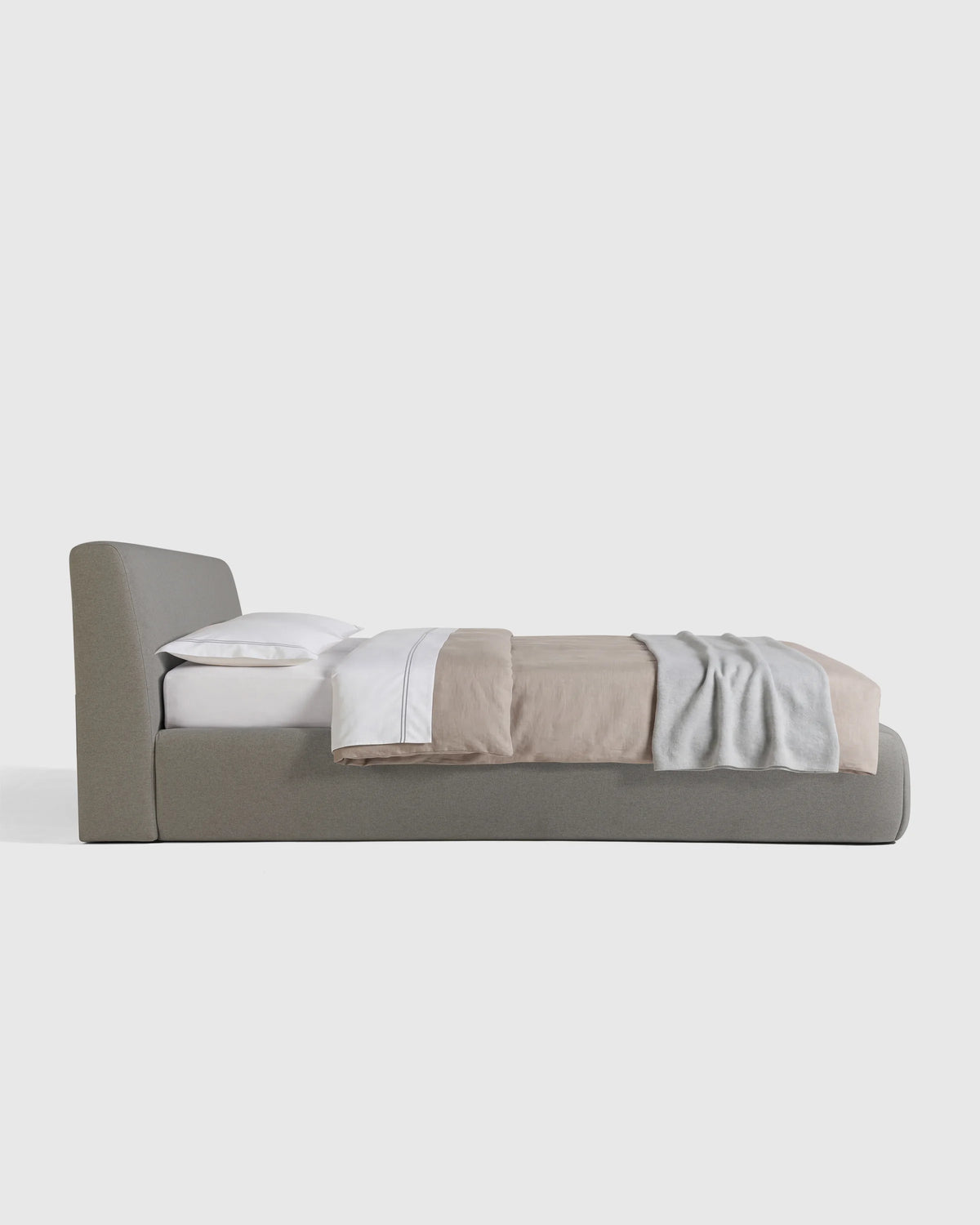 Plush Low Profile Platform Bed - Queen / Ivory