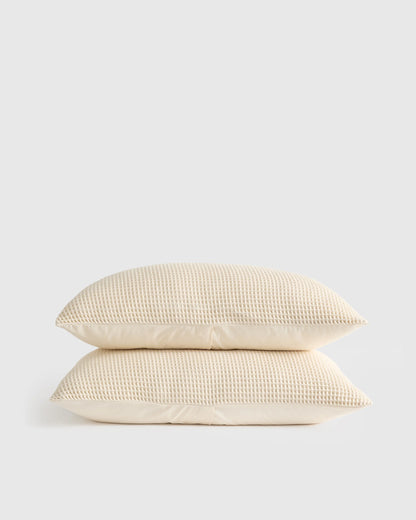 Organic Waffle Sham Set - Standard / White