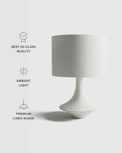 Sculptural Resin Table Lamp - One Size / Speckled White