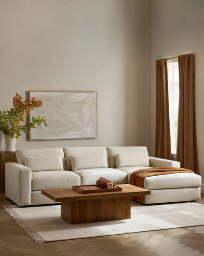 Ashford Deep Seat Chaise Sectional in Performance Velvet - 119" Right Arm / Rust