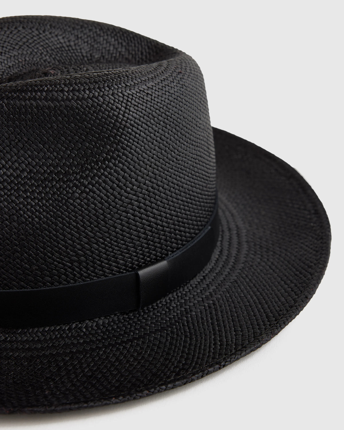 Toquilla Straw Panama Hat - S / Black