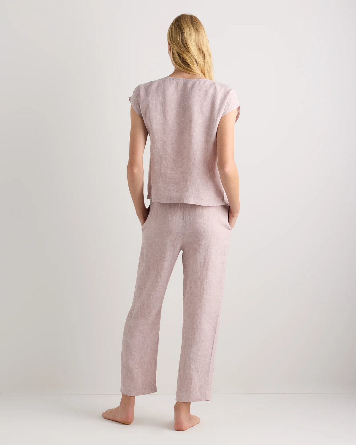 100% European Linen Pajama Set - XS / French Blue