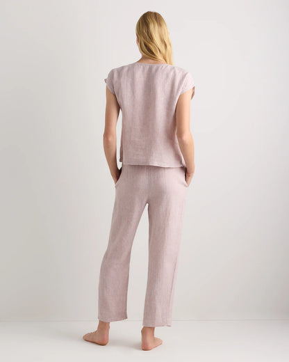 100% European Linen Pajama Set - XS / French Blue
