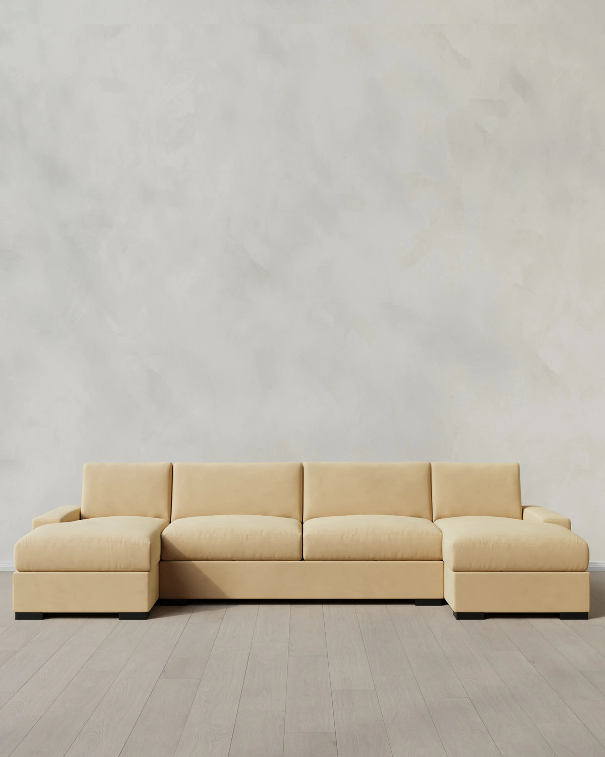Stillman U Sectional in Performance Velvet - One Size / Java