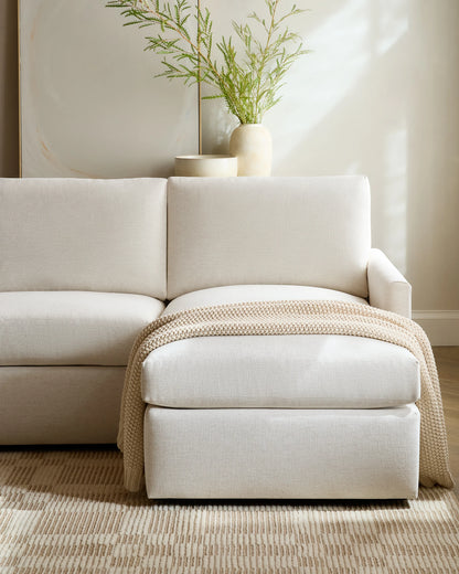 Brennan Chaise Sectional in Performance Velvet - Right Arm / Pine