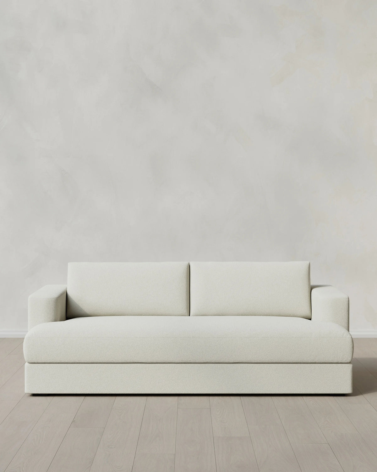 Sierra Curved Arm Sleeper Sofa in Performance Basketweave - One Size / Flax