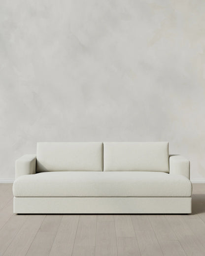 Sierra Curved Arm Sleeper Sofa in Performance Basketweave - One Size / Flax