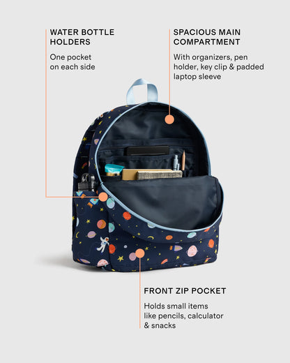 Recycled Double Pocket Backpack - One Size / Rainbow Clouds