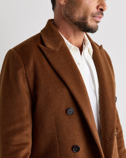 Camel Hair Double-Breasted Overcoat - S / Vicuna
