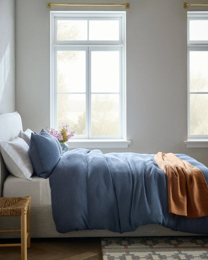 Organic Waffle Duvet Cover - Twin / White