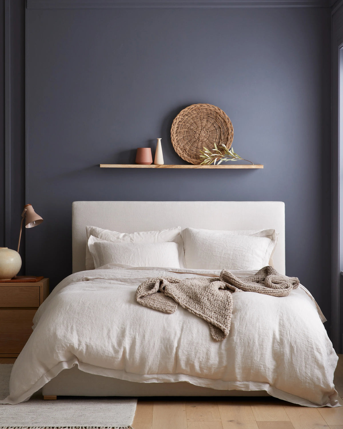 European Linen Double Flange Duvet Cover Set - Twin / Dusty Olive
