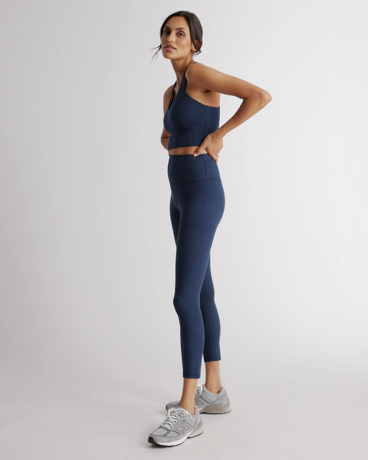 Ultra-Soft V-Neck Cropped Tank - XS / Heather Navy