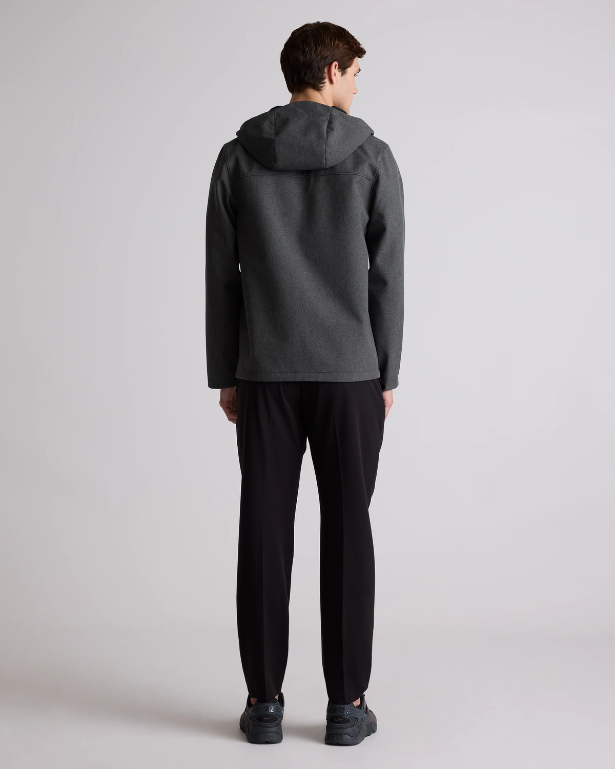 Softshell Fleece-Lined Full-Zip Hooded Jacket - XS / Heather Shady Charcoal