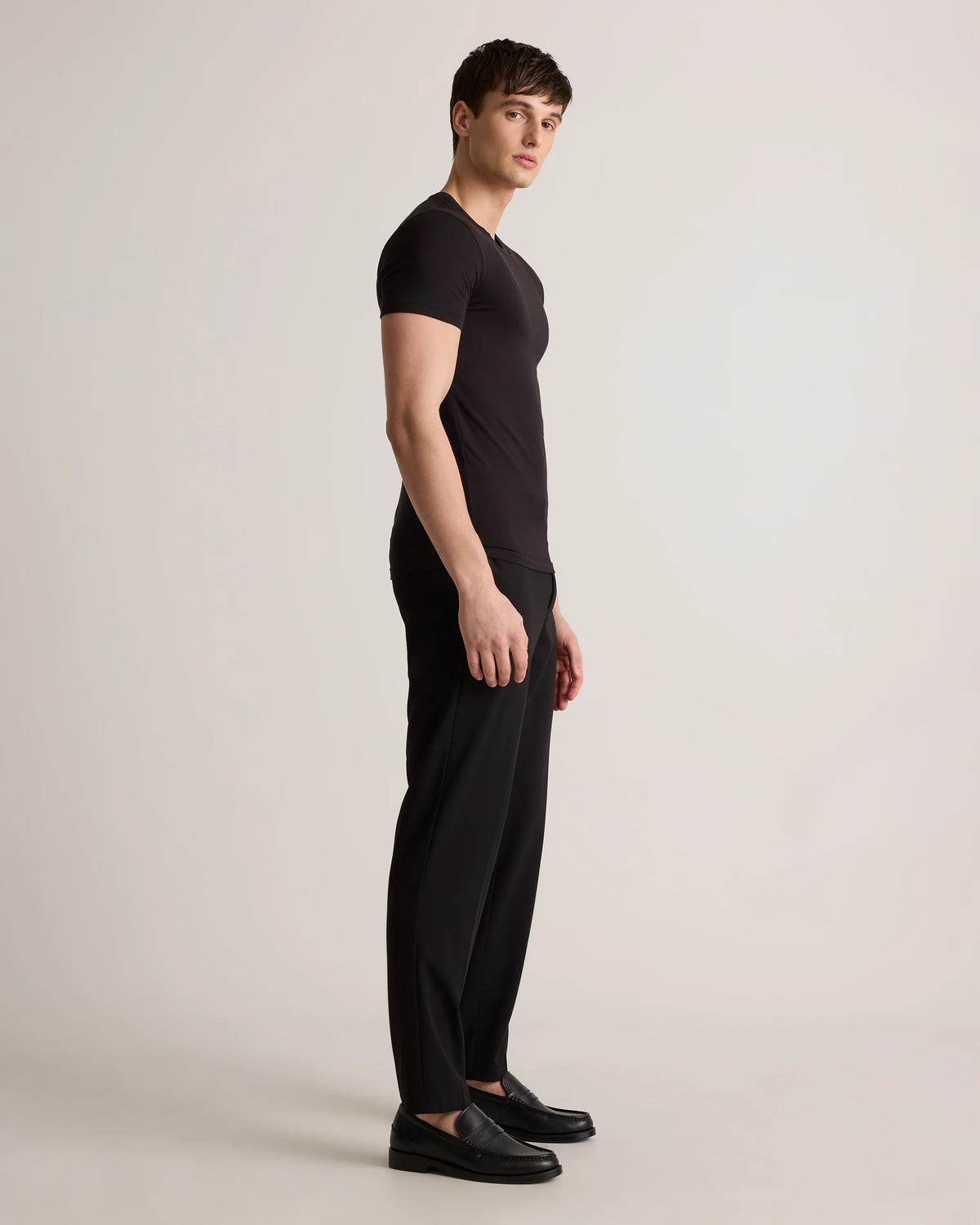 Soft Stretch Crewneck Undershirt (3-Pack) - S / Bold Black