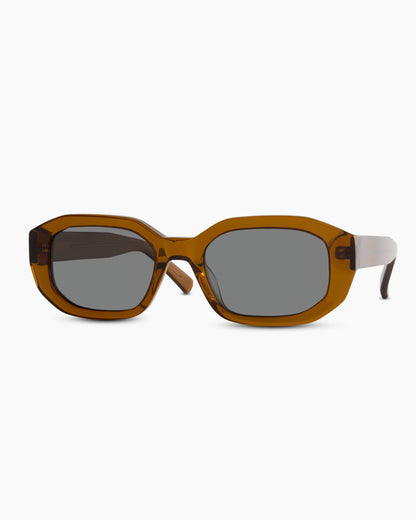 Barbados Polarized Acetate Sunglasses - One Size / Clear Spice with Grey lens