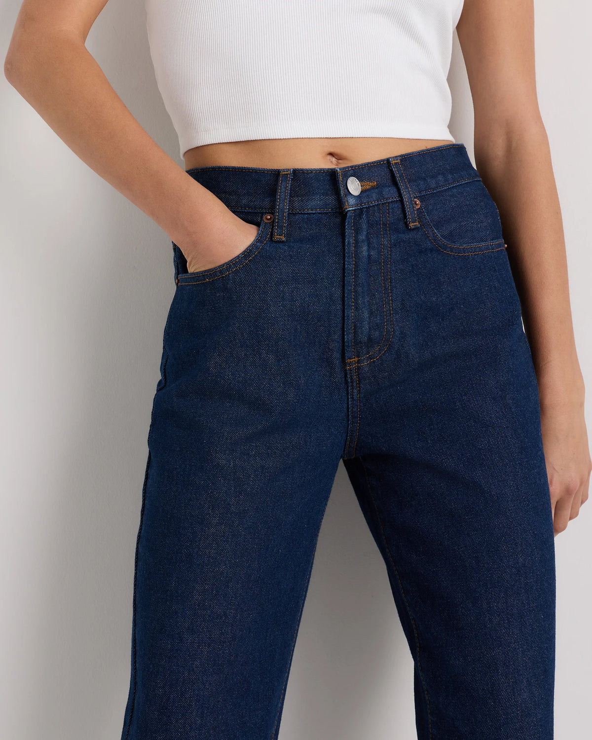 Bella Rigid Straight Jeans - 24 / Rinsed Indigo Blue