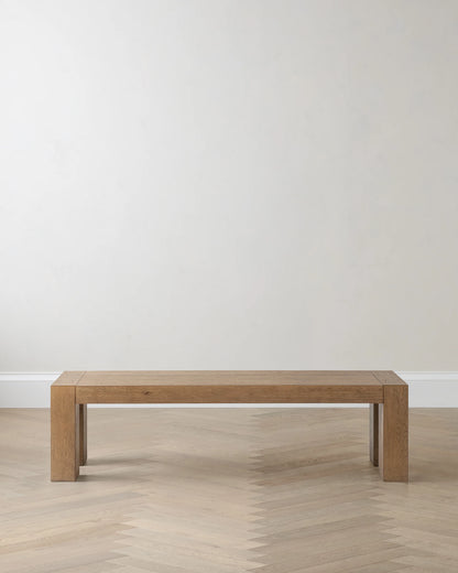 Reclaimed Oak Parsons Dining Bench - One Size / Weathered Oak