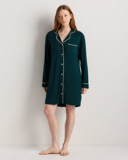 Bamboo Jersey Sleep Shirt - XS / Rhubarb