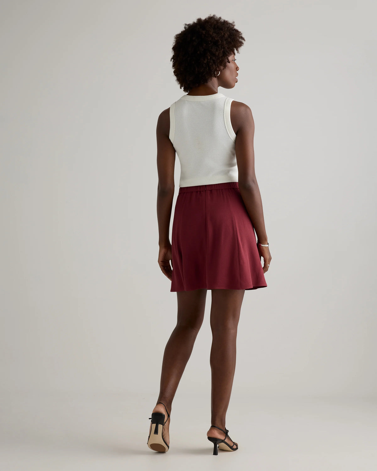 Lightweight Crepe A-Line Mini Skirt - XS / Moonstone Blue