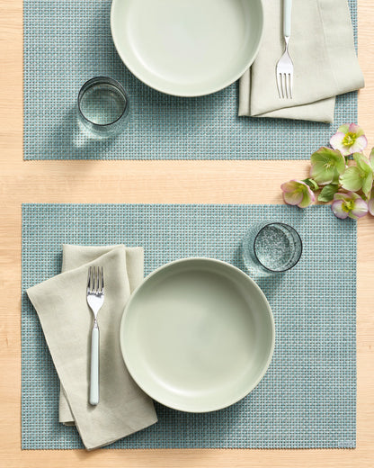 Basketweave Easy-Care Rectangular Placemat, Set of 4 by Chilewich - One Size / Celadon