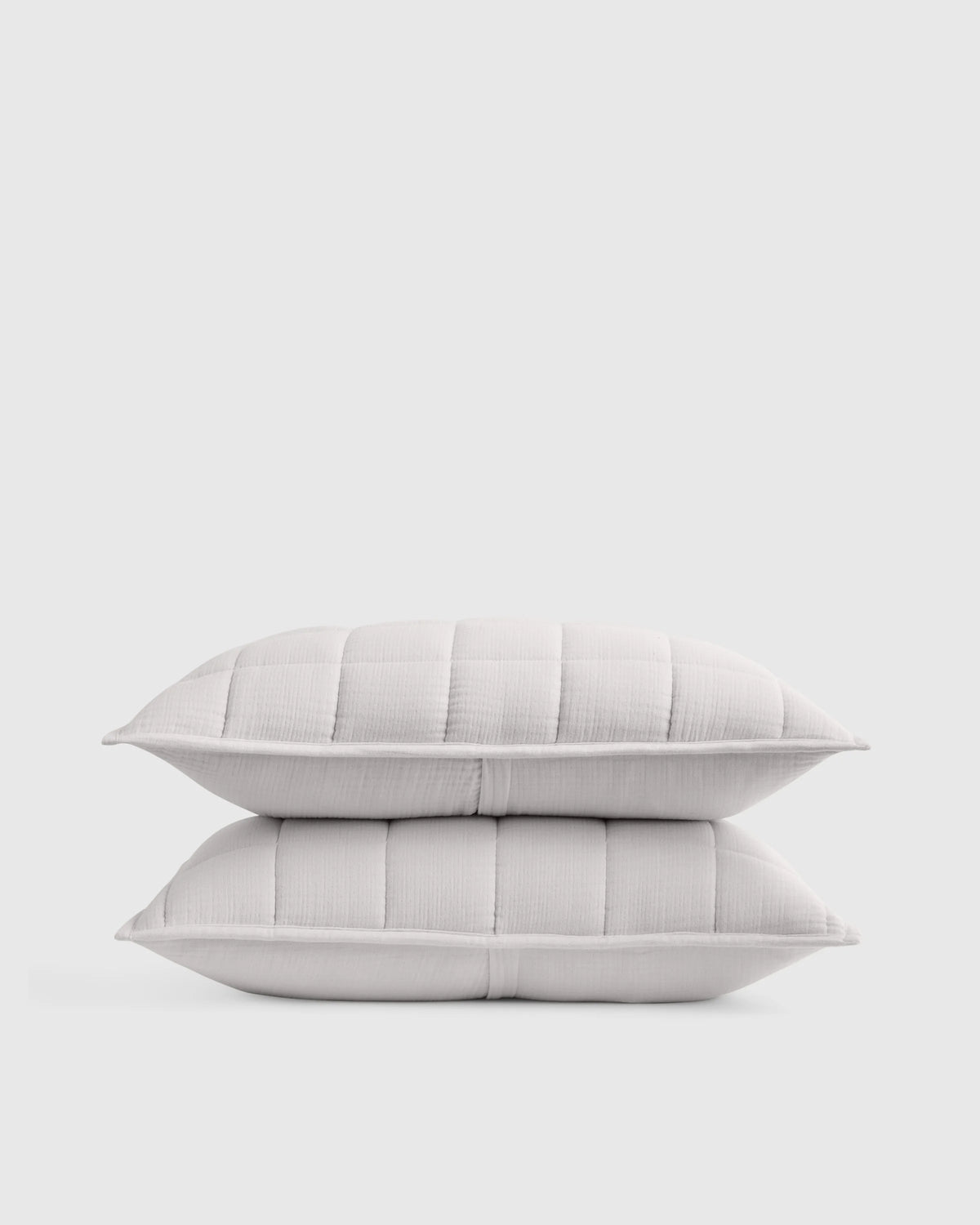 Organic Cotton Gauze Box Quilt Sham Set - Standard / Mineral