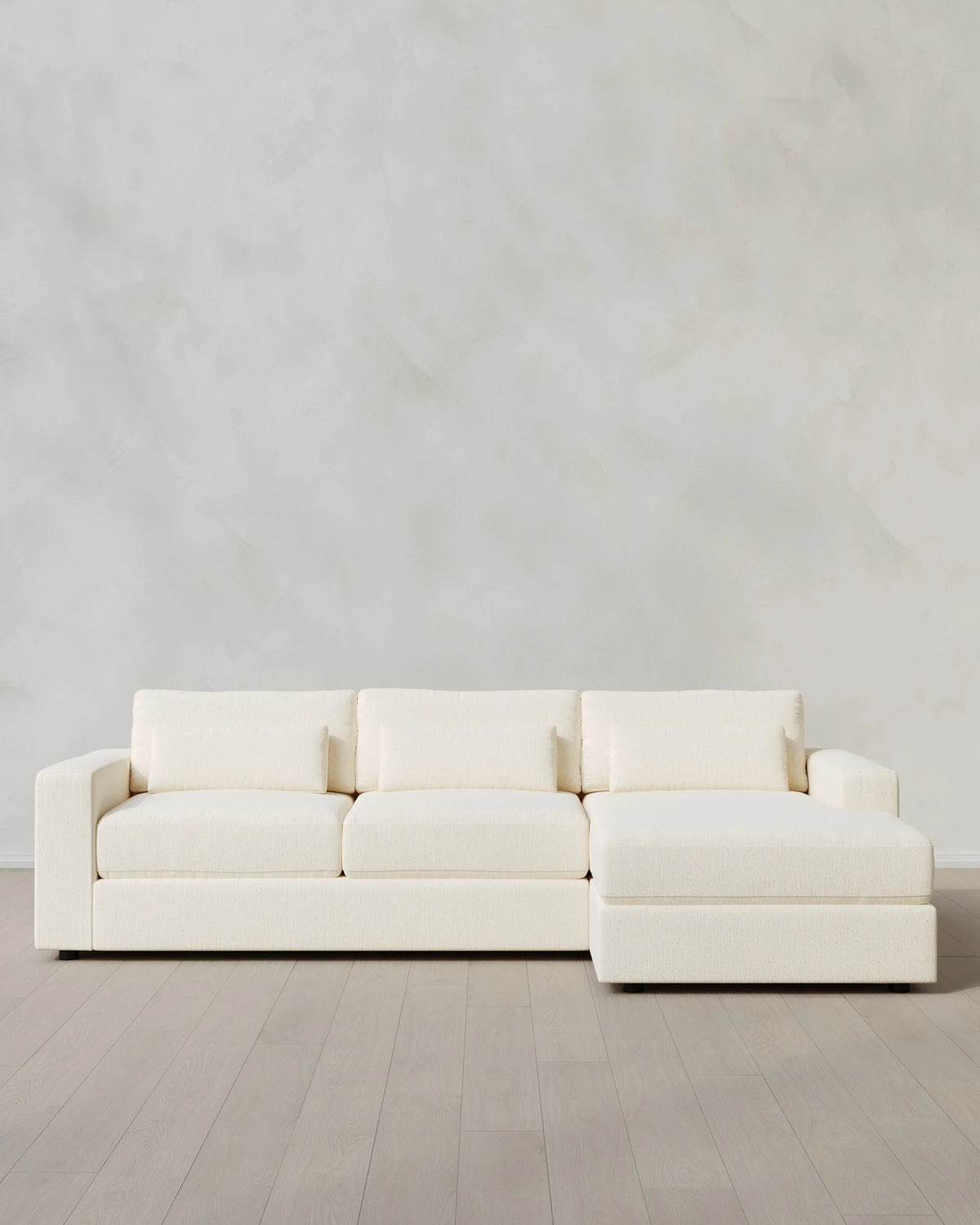 Ashford Deep Seat Chaise Sectional in Performance Chenille Linen Blend - 119" Right Arm / Ink