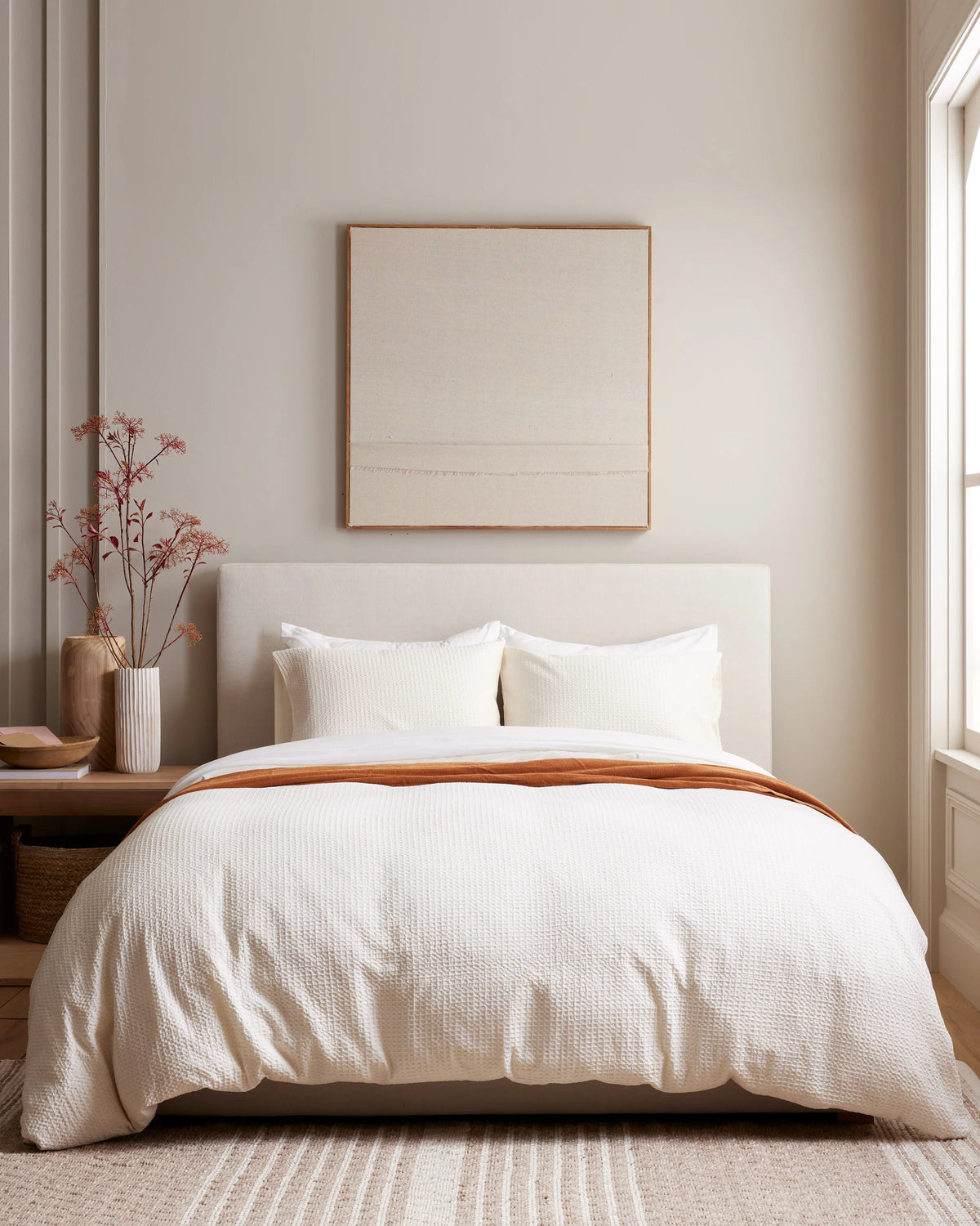 Organic Luxe Honeycomb Duvet Cover Set - Twin / Mineral