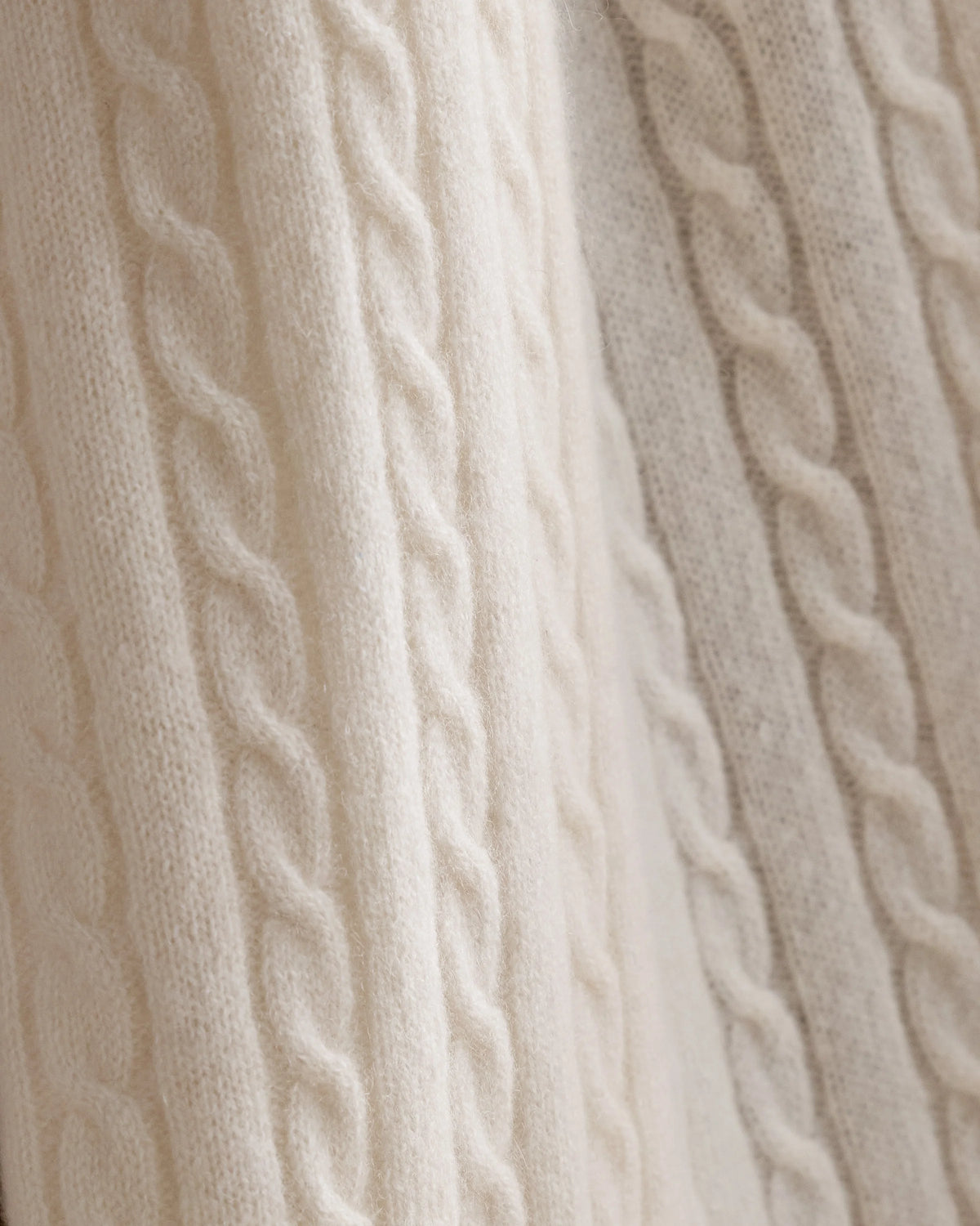 Cable Knit Cashmere Throw - 50x70 / Limoncello