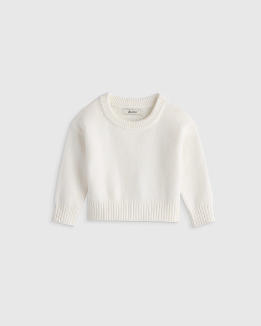 100% Organic Cotton Crewneck Sweater - 9-12M / Navy/White