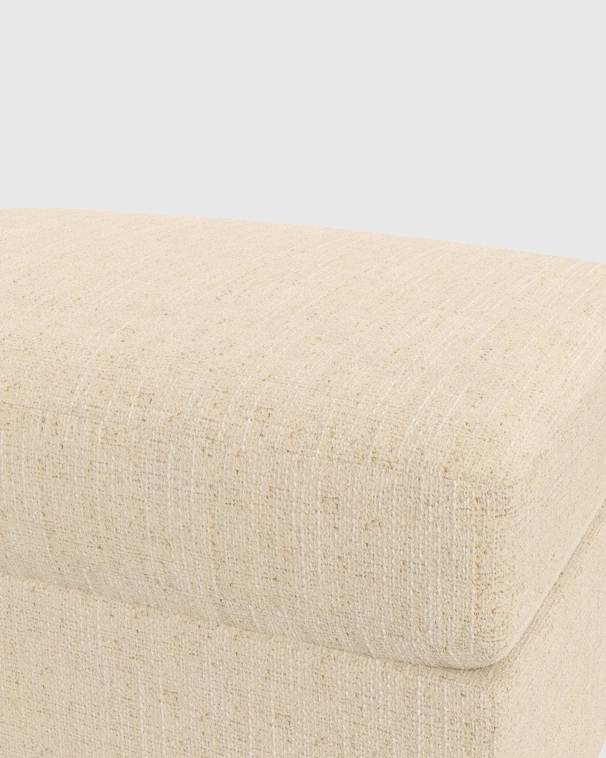 Brennan Ottoman in Performance Chenille Linen Blend - One Size / Snow