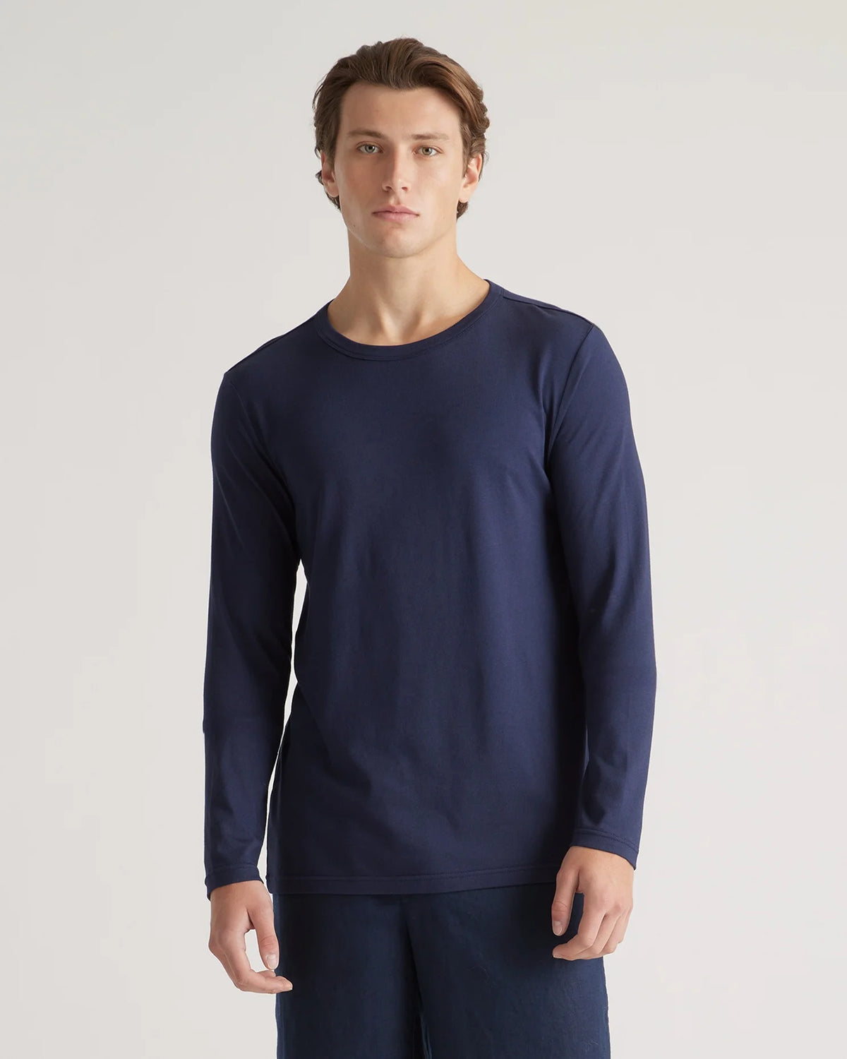 Cotton Modal Long Sleeve Tee - S / Heather Grey