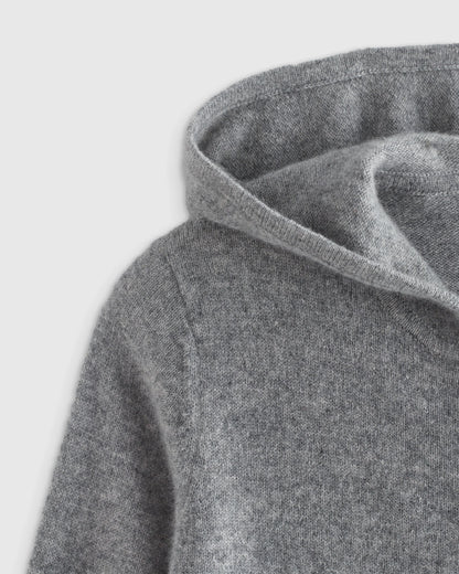 Washable Cashmere Full Zip Hoodie - 6 / Heather Grey