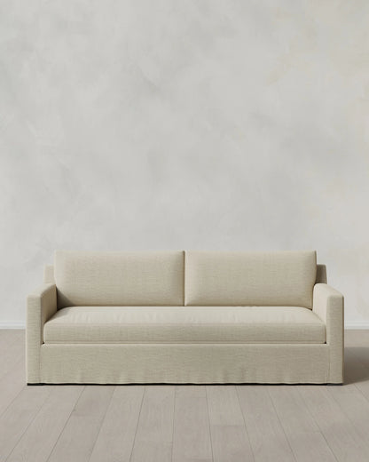 Ellery Slipcover Sofa in Performance Linen - 7ft / Sand