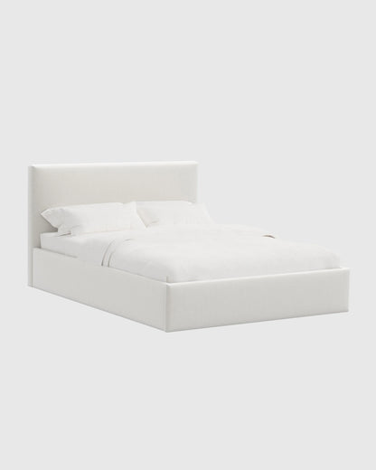 Square Bed in Performance Velvet - Full / Chocolate