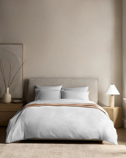 Organic Crisp Percale Deluxe Bedding Bundle - Twin / White