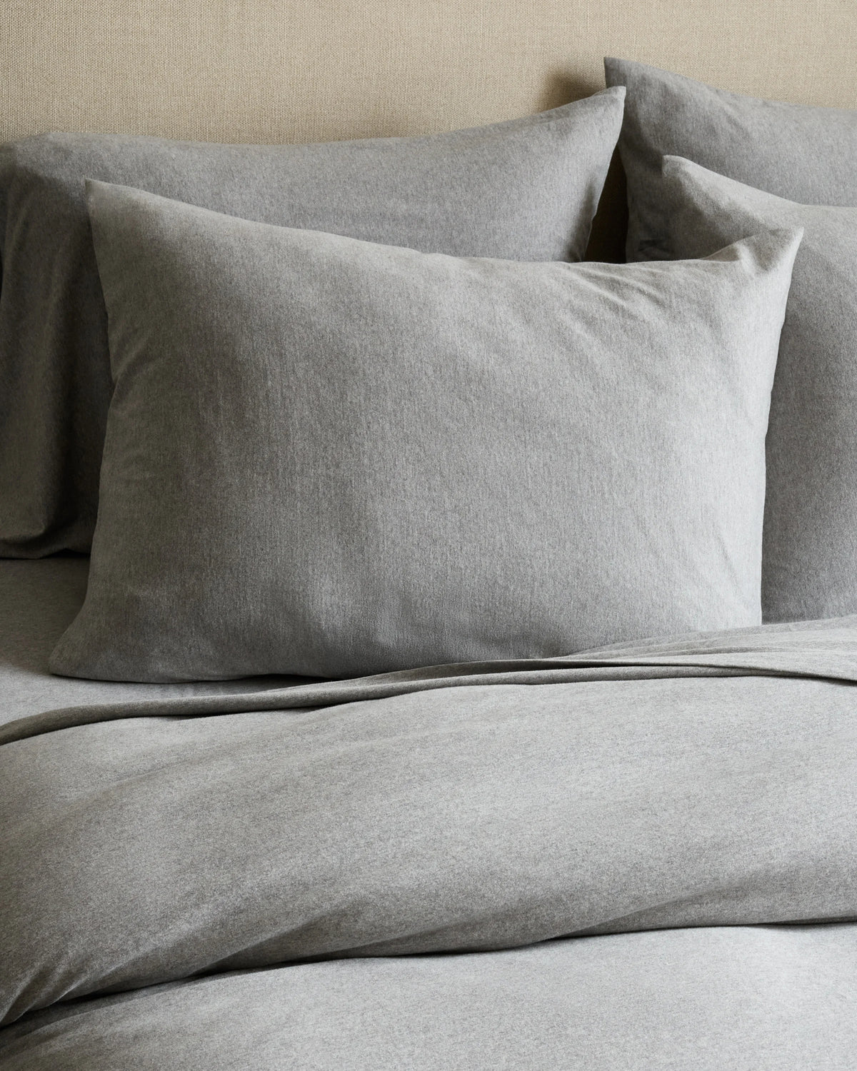 Organic Jersey Sham Set - Standard / Heather Grey