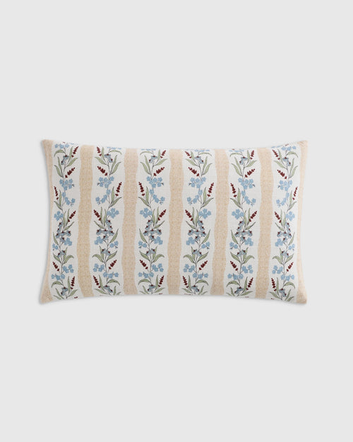 Wildflower Cotton Pillow Cover - 12x20 / Tan Stripe