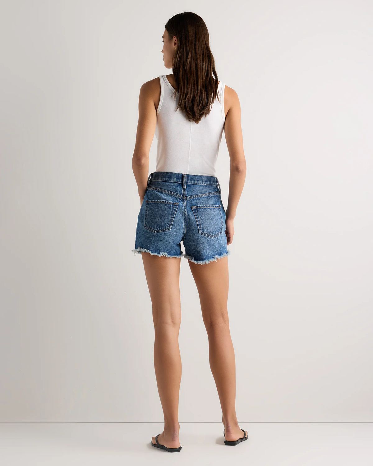 Bella Rigid Cut Off Shorts - 24 / Powder Blue Distressed Fray