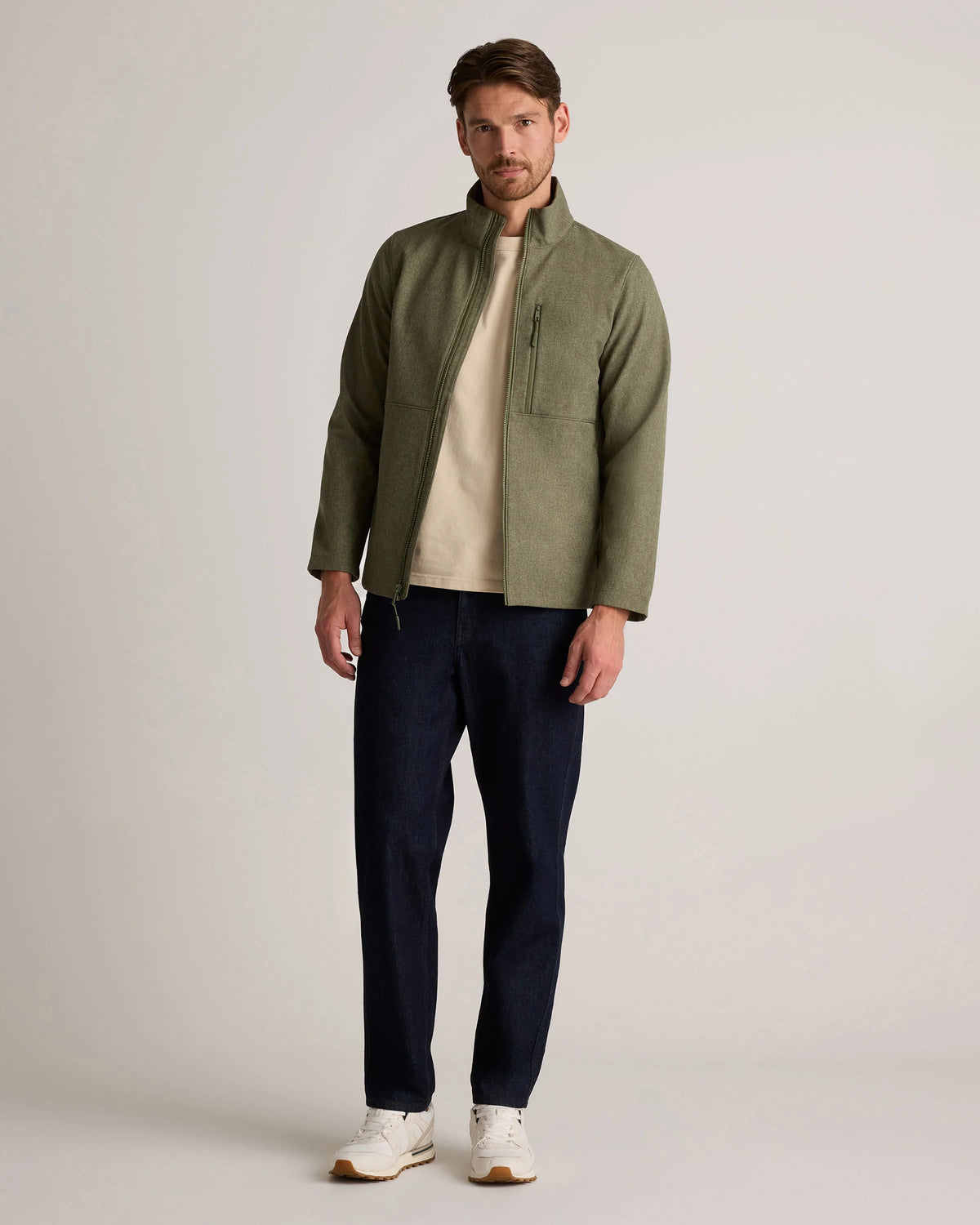Softshell Fleece-Lined Full-Zip Jacket - S / Heather Shady Charcoal