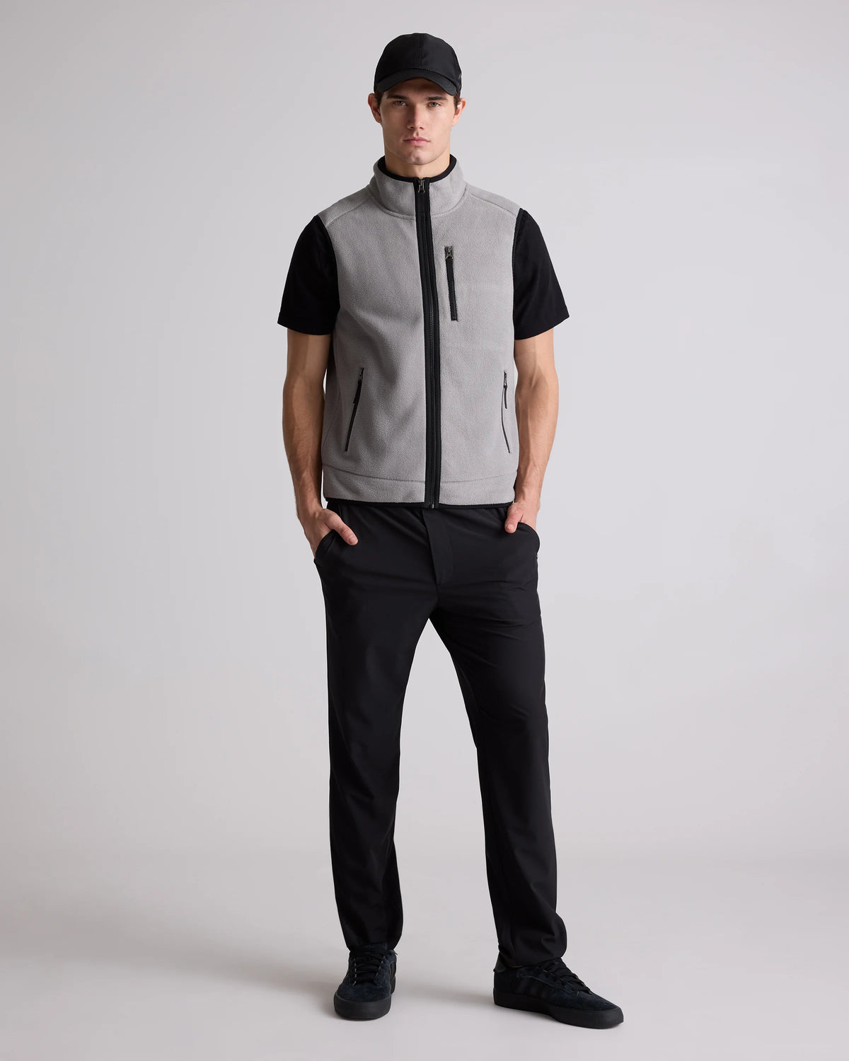 Polar Fleece Full-Zip Vest - S / Gravel