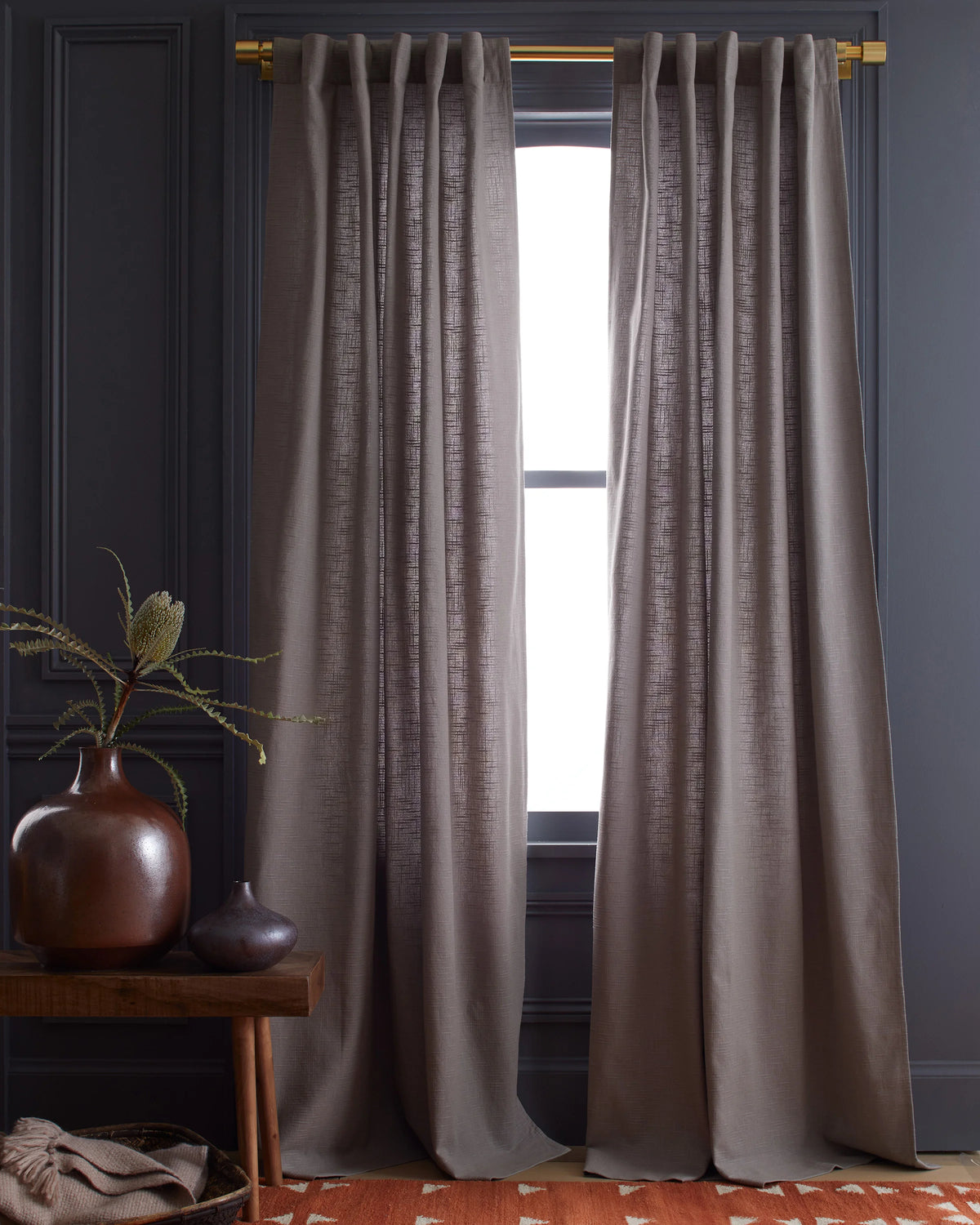 Cotton Slub Curtain - Single Panel - 48x84 / White